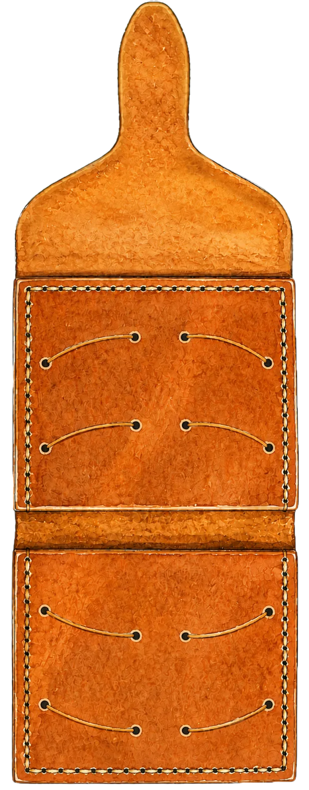 The case opened flat, showing eight pick slots