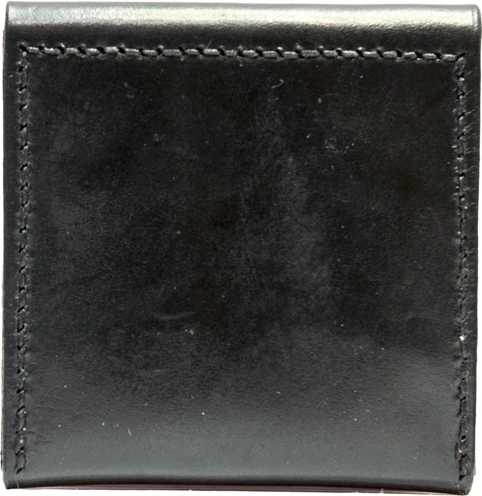 The back of the closed case, smooth glossy black marked with faint pull-up lines.